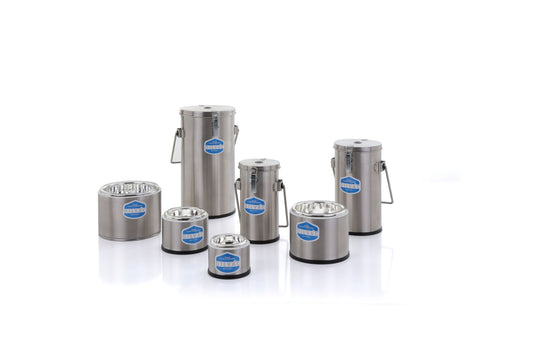 SS111 1 litre Stainless Steel Dilvac Dewar Flask(with clamp lid attachment, vent and handle)