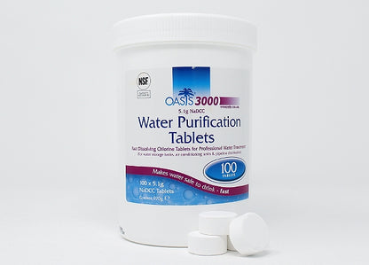 Oasis 3000 Water Purification Tablets - 100 Tablets per Tub