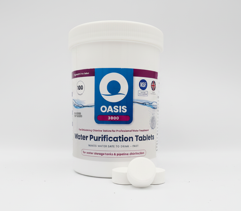 Oasis 3000 Water Purification Tablets - 100 Tablets per Tub