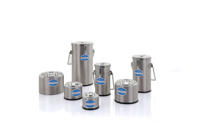 SS333 4.5 litre Stainless Steel Dilvac Dewar Flask(with clamp lid attachment, vent and handle)